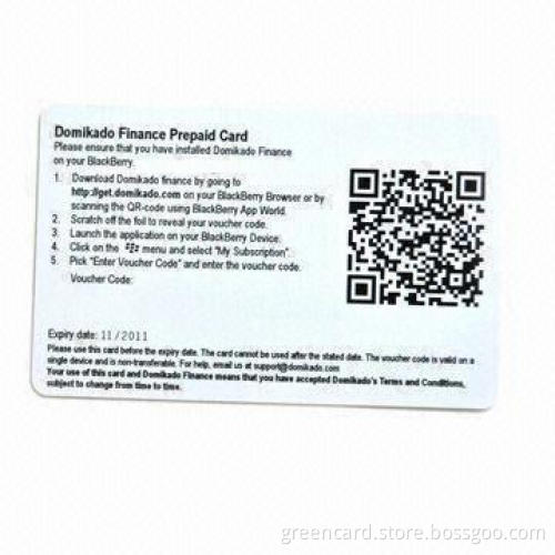 Prepaid Scratch Card, Made of High-quality PVC Material